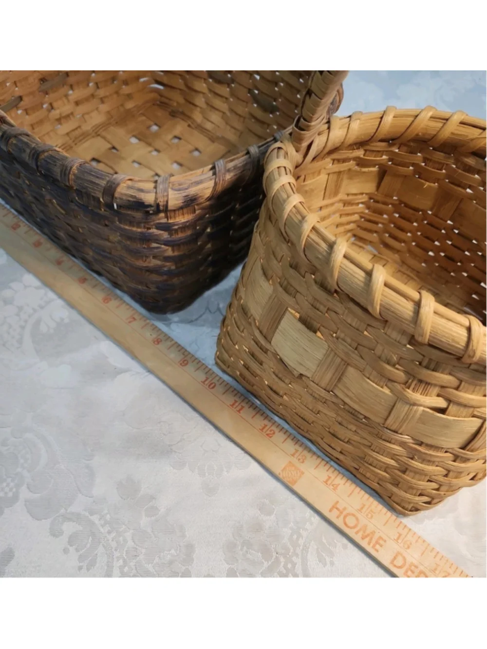 2 Split Wood Baskets, Farmhouse Decor